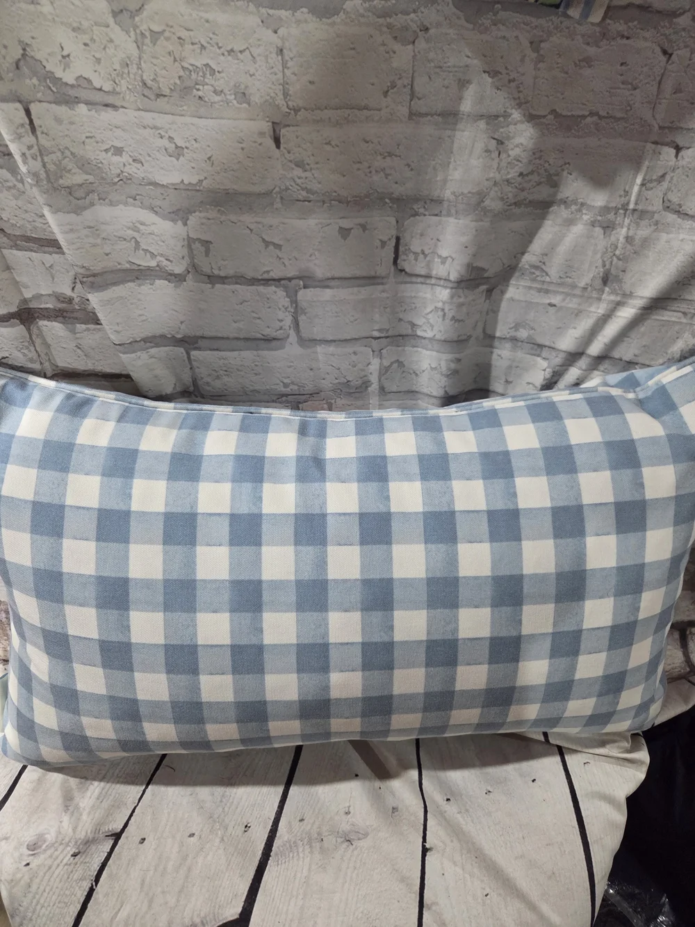 The Prairie By Rachel Ashwell Blue Gingham Bunny Floral Decorative Pillow